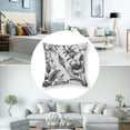 thumbnail image 5 of Floral Pattern Bouquets of Spring Flowers Black and White Cotton Linen Square Throw Waist Pillow Case Decorative Cushion Cover Pillowcase Sofa, 5 of 7