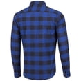 thumbnail image 3 of Pompotops Homme Automne Décontracté Coupe Ajustée Manches Longues Col Rabattu à Carreaux Poche Haut Blouse Chemise en Solde, 3 of 3