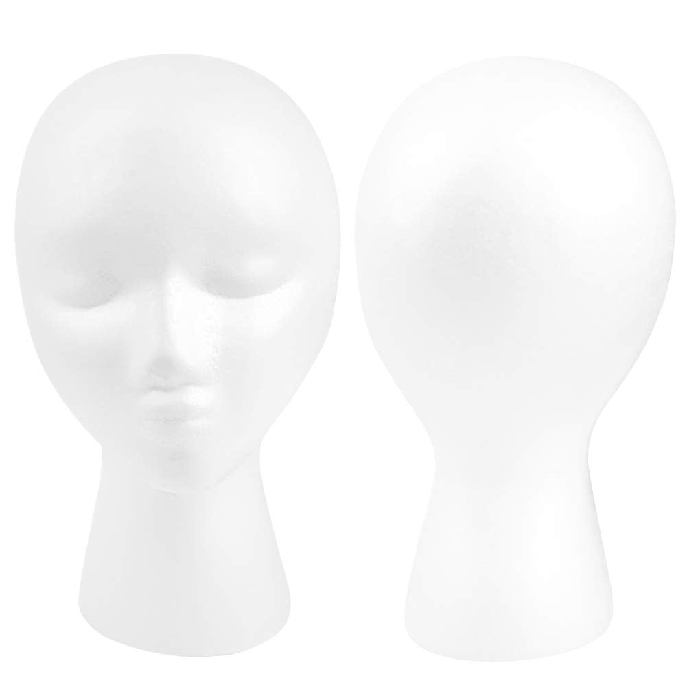 Balabala 3 Pcs Foam Wig Head, Female Styrofoam Mannequin Hairpieces Stand Holder Cosmetics Model Head Wig Display for Style, Model, Display Hair