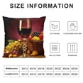 thumbnail image 5 of Pratyus Wine Fruit Still-Life Modern Farmhouse Rustic Decorative Pillow Covers 1PC, Short Plush, Breathable, Fade Resistant, Square Design, Zipper Closure 24x24in, 5 of 5