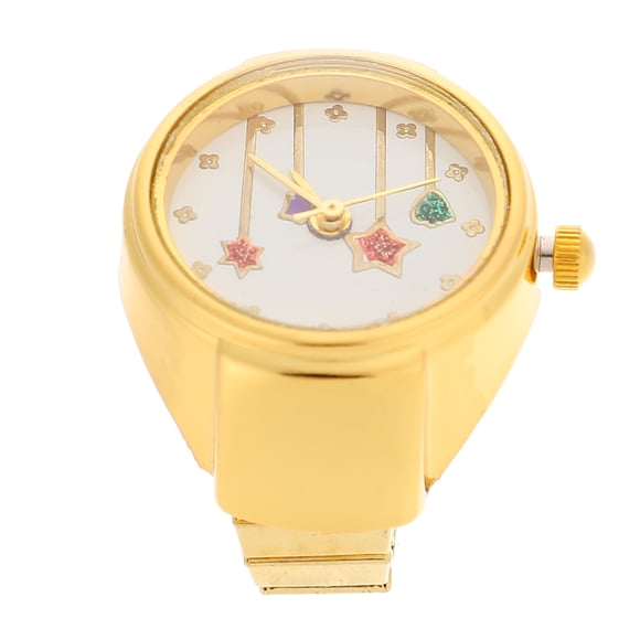 BRIGHTFUFU Reloj de anillo decorativo exquisito reloj anillo resistente al desgaste reloj de reloj de la gente decoración