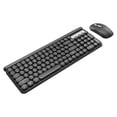 thumbnail image 1 of 2.4G Keyboard Mouse Set Wireless Ergonomic Combo Quiet Operation Auto Sleep Mode Retro Round Key Caps Plug N Play, Black, 1 of 8