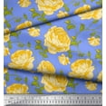 thumbnail image 2 of Soimoi Georgette Viscose Fabric Leaves & Rose Floral Printed Fabric 1 Yard 42 Inch Wide, 2 of 3