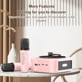 thumbnail image 3 of yeacher Vintage Style Portable Karaoke Speaker with Dual Microphones, Green - Bluetooth 5.3, 800mAh Battery, ABS Material, Compact Design, 3 of 6