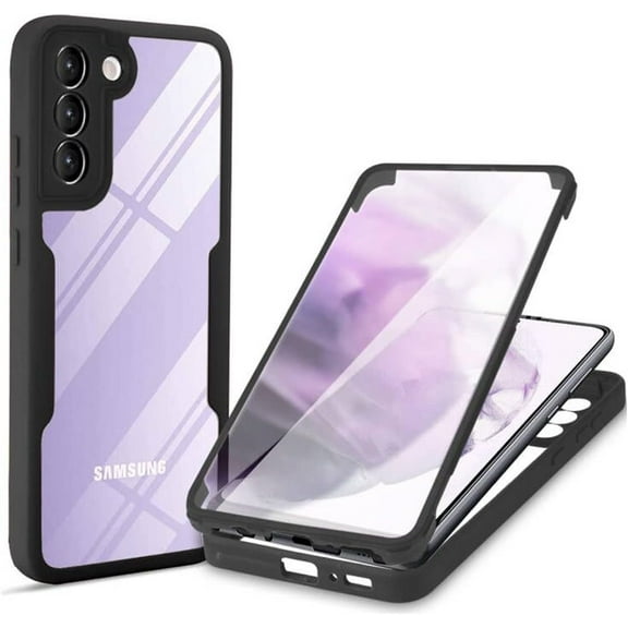 Samsung Galaxy A14 5G Case with Built-in Screen Protector, Full Body Camera Lens Protection Shockproof Dual Layer Slim TPU Bumper Hard Clear Back Protective Case for Galaxy A14 5G (Black)