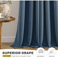 thumbnail image 4 of Short Curtains for Windows - Stone Blue Blackout Half Window Curtains Thermal Insulated Privacy Drapes for Kitchen Bedroom Bathroom Grommet Top Small Basement Tiers W40 x L36 Inch 2 Panels, 4 of 5