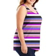 thumbnail image 4 of Jjayotai Plus Tank Tops for Women, Women's Striped Tank Tops, Sleeveless Crew Neck Sequin Sleeveless Blouse Top, Oversized Tshirts for Women Purple^1L, 4 of 7
