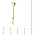 thumbnail image 3 of Toystoory Tenedores de frutas Reutilizables Lavable Espejo Pulido Elegante Adorable Escuela Verduras Muffin Café Cubiertos Tenedor de oro Tenedor de oro 10Conjunto, 3 of 6