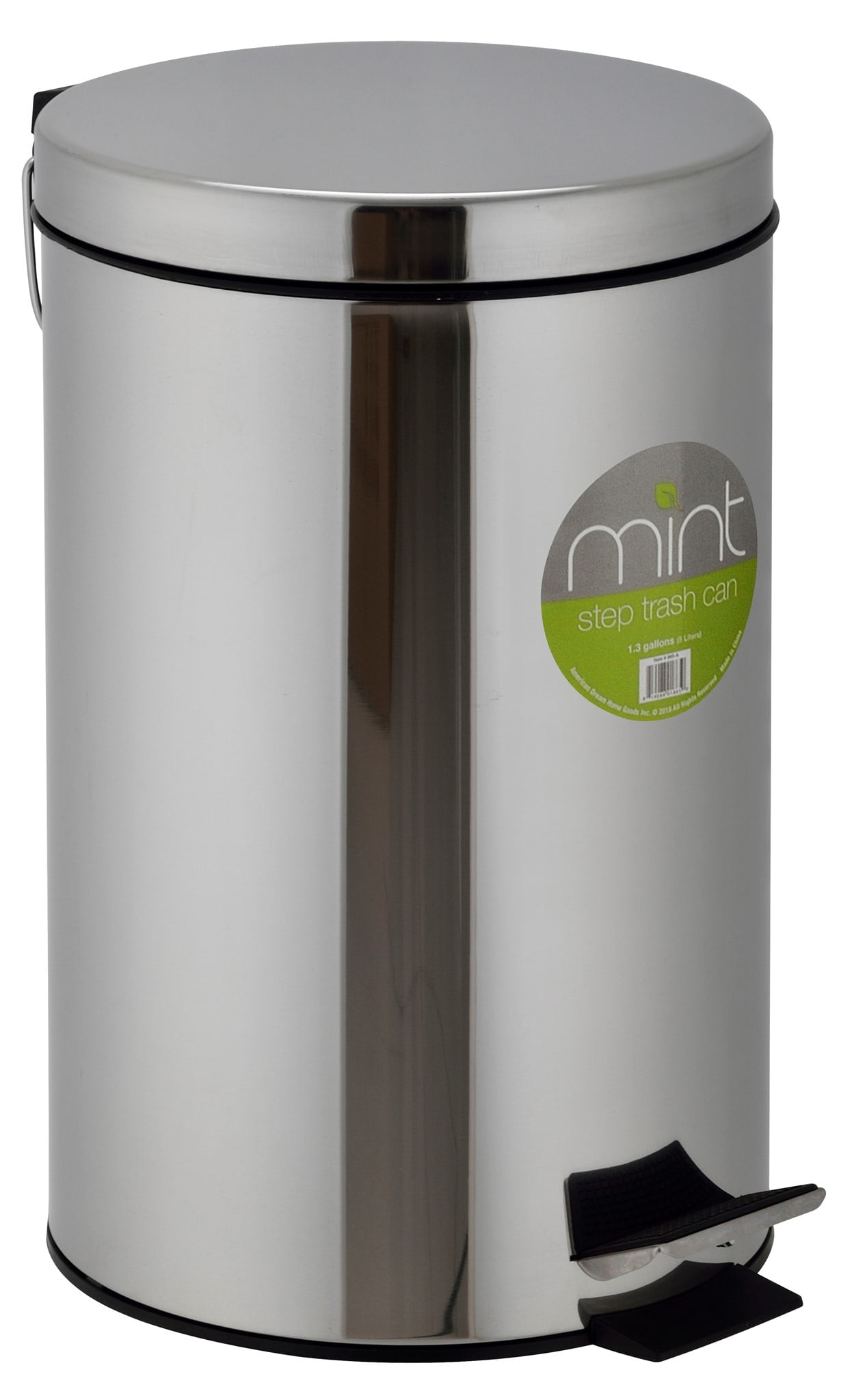 Mint 1.5 Gallon Stainless Steel Garbage Can With EasyOpen One Step