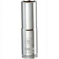 Stanley Consumer Tools 227850 0.5 in. Drive, 15 mm 6 Point Polished Chrome Vanadium Steel Socket