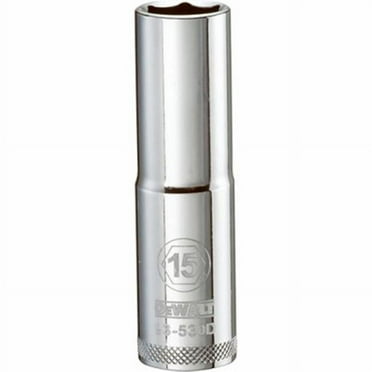 Stanley Consumer Tools 227850 0.5 in. Drive, 15 mm 6 Point Polished Chrome Vanadium Steel Socket