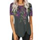 thumbnail image 1 of Camisetas de verano para mujer, blusa holgada con estampado Floral, cuello redondo, dobladillo irregular, camisetas casuales de manga corta con gráficos Pompotops  hkajfhjk464190, 1 of 5