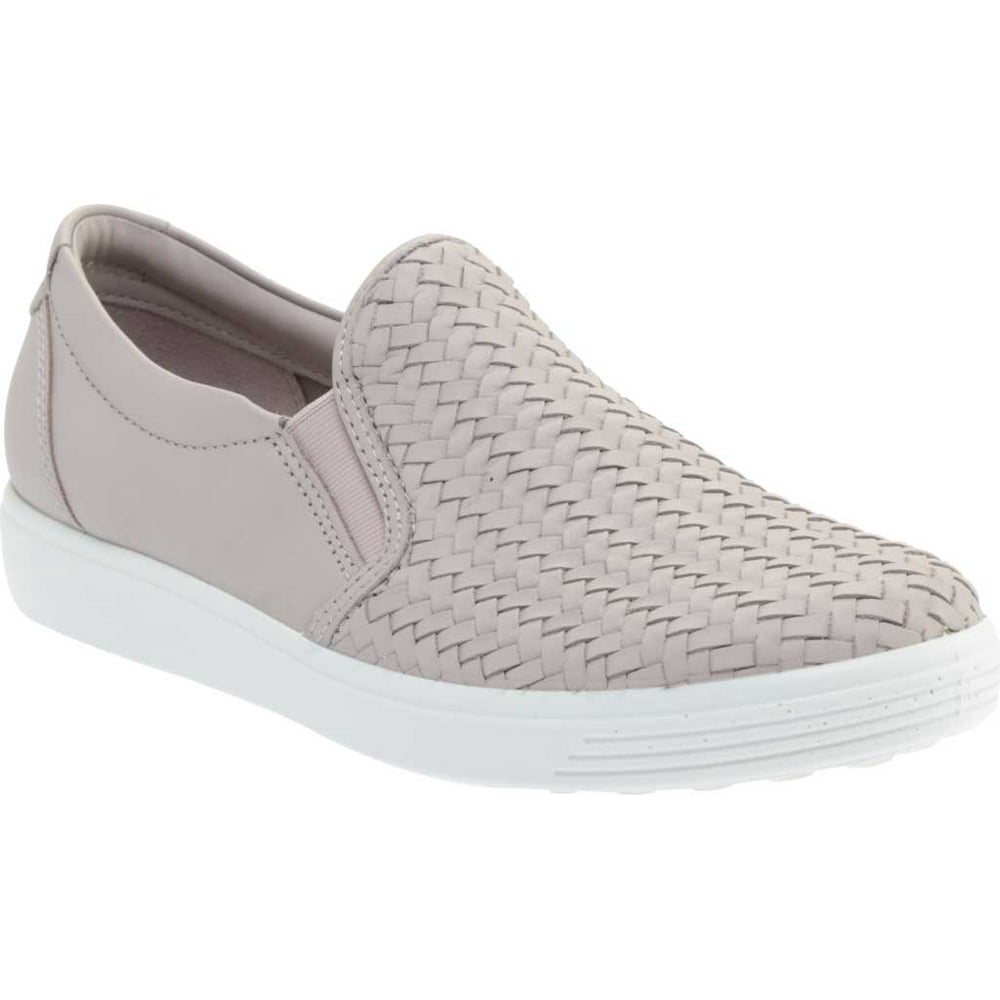 ECCO Women's ECCO Soft 7 Woven Slip On II Sneaker Grey Rose Top Grain
