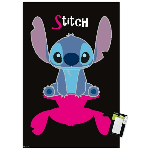 Disney Lilo and Stitch: Simply Stitch - Pink Shadow Wall Poster, 14.725" x 22.375"