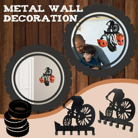

WIQUOKETT Fall Mountain Bike Gear Rack- Metal Wall Decor Mountain Biking Wall Art Bicycle Art Fall Decorations for Home