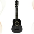 thumbnail image 4 of HUGFEGWE 23 Inch Wooden Guitar, 6 Strings Mini Guitar Musical Instruments Educational Toys (Black) CJB91-8488, 4 of 9