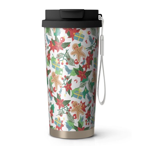 Christmas 18oz Double Drinking Coffee Mug – Vacuum Insulated Stainless Steel Travel Cup with Leakproof Lid, 316 Steel Thermos Tumbler for Hot & Cold Beverages