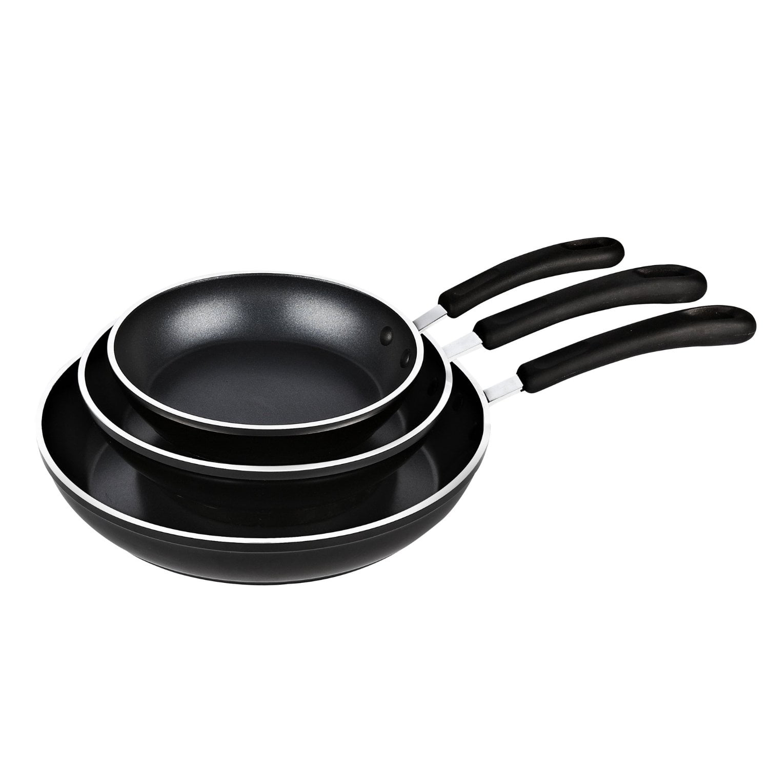 Cook N Home 3 Piece Frying Pan/Saute Pan Set with Nonstick Coating, 8
