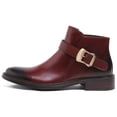 thumbnail image 2 of Santimon Monk Strap Leather Shoes Casual Chelsea Boots Dress Oxford Boots Ankle Boots Red 11 US, 2 of 8