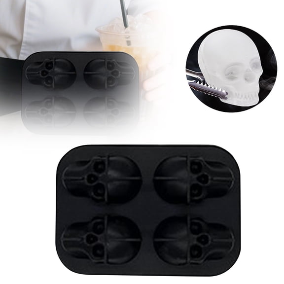 Silicone Halloween Ice Tray Durable Freezer Mold with Easy Release for Drinks Kitchen Bar Party Supplies Black