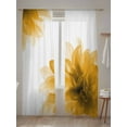 thumbnail image 5 of Gradient Floral Sheer Curtains 84 Inch Long 2 Panels, Yellow Translucent Flower Decorative Light Filtering Rod Pocket Semi Sheer Curtains, Sheer Voile Drapes for Living Room Bedroom, 52"x84", 5 of 5