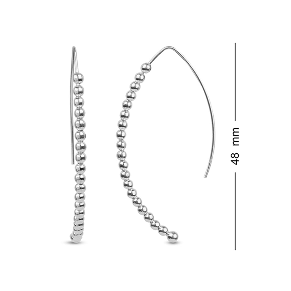 LeCalla 925 Sterling Silver Jewelry Wire Threader Earrings for Women and Teen 48MM