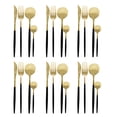 thumbnail image 1 of Juego de Cubiertos Idea Nuova Dorados con Negro 24 pzas Cuchillo Cucharas y tenedores Cubiertos Modernos, 1 of 7