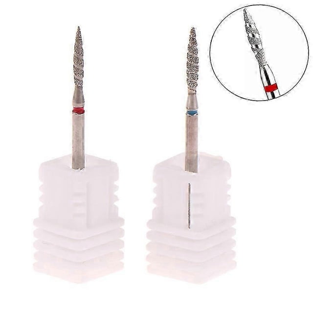 2Pcs Flame Cuticle Drill Bit Set for Russian Manicure Safety Diamond Nail Drill Bit 3/32 Electric Cuticle Remover Bit