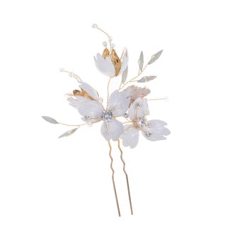 3Pcs Bridal Hair Pins White Flower Bride Hair Pieces Wedding 