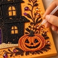 thumbnail image 7 of Halloween Pearl Diamond Art Kit, Pumpkin Ghost DIY Painting Set, 8x8 Inch Wall Decor Craft, Seasonal Home Gift, 7 of 7