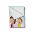 thumbnail image 2 of Family Soft Flannel Fleece Blanket, Family Jumping on Grass at the Park Spring Mom Dad and Kids Parenthood States Print, Cozy Plush for Indoor and Outdoor Use, 50" x 60", Multicolor, by Ambesonne, 2 of 6