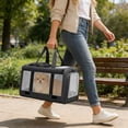 thumbnail image 6 of Dog Purse,Cat Carry Bag for Puppy Pet, Portable Pet Transport Bag with Storage, Large Space Airline Approved Pet Carrier for Hiking Camping (47x30x31cm), 6 of 6