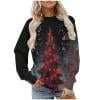 Taqqpue Women Christmas Sweatshirt Vintage Funny Xmas Tree Graphic Fleece Linend Pullovers Fall Winter Crewneck Oversized Long Sleeve Tops Ugly Christmas Sweater for Women
