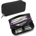 thumbnail image 1 of Estuche para lápices de gran capacidad, estuche para bolígrafos estético, organizador de papelería de oficina, estuche multifuncional simple y duradero para adultos, color negro, 1 of 6