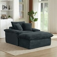 thumbnail image 4 of 51.97" Modern Comfortable Cushioned Single Sofa with Footrest, 37.4" Depth Seat Large Comfy Sofa, Lounge Chair for Living Room, Bedroom, Apartment, Office, Dark Gray, 4 of 10