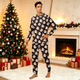 thumbnail image 2 of Wuceii Christmas Pajamas Family Matching Set - 2 piece Cute Black Santa Claus Print Long Sleeve Top & Pants Pajamas, Holiday Movie Night Loungewear Jumpsuit for Christmas Eve for 3XL Pjs, 2 of 6