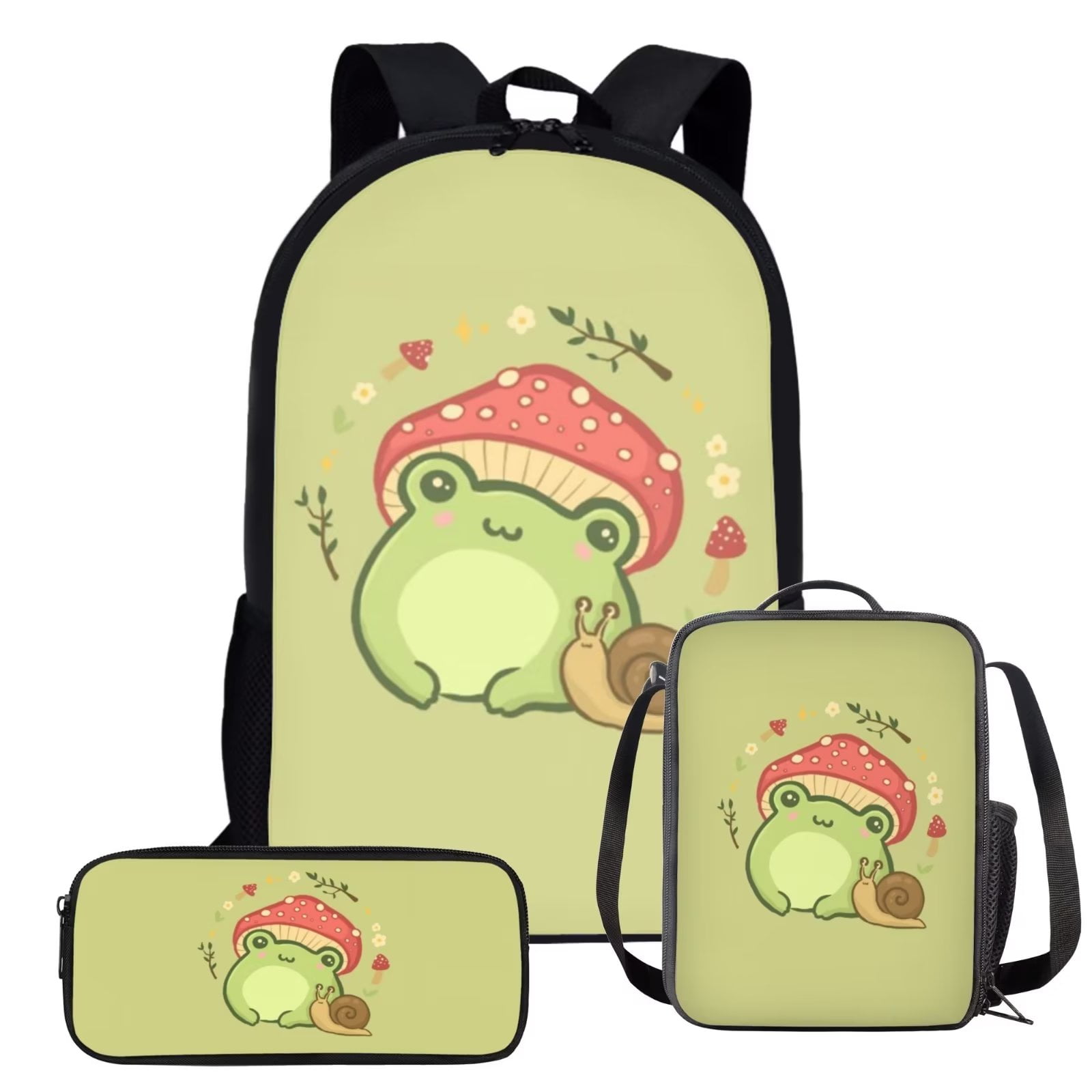 JUNZAN Cute Green Frog Kawaii Pattern Mini Backpack for Boys Girls Toddler  Kid Preschool Bookbag Student Bag Travel Daypack