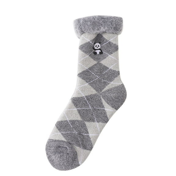 JeashCHAT Winter Brushed Thickening And Velvet Colored Floor Socks Warm Socks Ski Socks