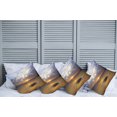 thumbnail image 2 of Ambesonne Nature Throw Pillow Cover 4 Pack, Sunbeams Cloudy Sky Sea, 16", Yellow Grey, 2 of 5