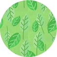 thumbnail image 1 of Ahgly Company Machine Washable Indoor Round Transitional Emerald Green Area Rugs, 5' Round, 1 of 7