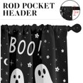 thumbnail image 5 of Halloween Cute Ghost Kitchen Window Curtains Valance and Tier Set 36 Inch, Funny Boo Black 3 Piece Window Treatment Tiers for Living Room Bedroom Kitchen Decor Drapes, 5 of 6