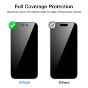 JETech Privacy Full Coverage Screen Protector for iPhone 14 Pro 6.1-Inch, Anti-Spy Tempered Glass Film, Edge to Edge Protection Case-Friendly, 2-Pack