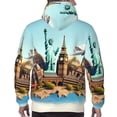 thumbnail image 7 of Pofeuu Iconic Global Landmarks Print Mens Casual Hooded Collar Drawstring Hoodies Pullover Sweatshirts Casual Long Sleeve Shirts-Medium, 7 of 7