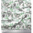thumbnail image 1 of Soimoi Japan Crepe Satin Fabric Leaves & Floral Artistic Print Fabric by Yard 42 Inch Wide, 1 of 1