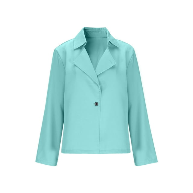 Blazer de Bureau Décontracté pour Femme à Manches Longues, Uni, à Revers, avec Boutons