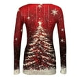 thumbnail image 6 of Christmas Graphic T-Shirt for Women Long Sleeve - Soft Slim Fit Crewneck Top, Cute Holiday Print Casual Tee, 6 of 7