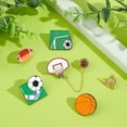 thumbnail image 5 of 6Pcs 6Style Sports Theme Alloy Badges Badminton Brooch Pin Enamel Basketball Lapel Pin 15~100mm Football Brooch, 5 of 7
