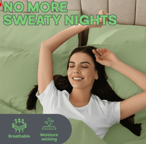 Villa Novum 6-Piece Bamboo Fiber Sheet Set (Sage, Full)