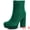 Green, variant on DARING DIVA Platform Block Heels Faux Velvet Ankle Boots Green 9