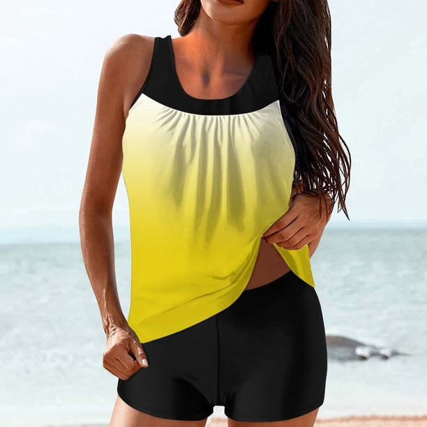 Trajes de baño para mujer Traje de baño conservador de dos piezas con estampado de moda y cintura alta para mujer Trajes de baño para mujer Trajes de baño para mujer Traje de baño para mujer Trajes de